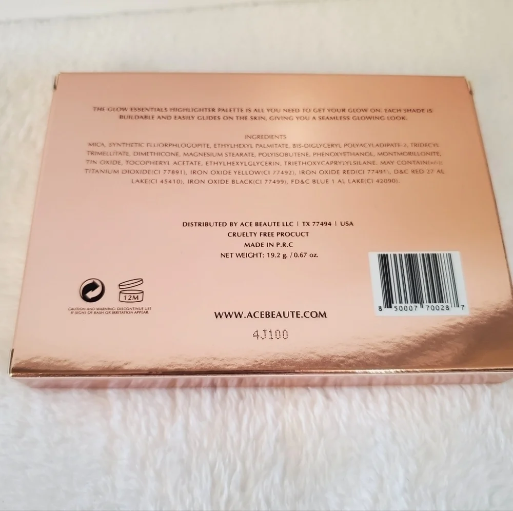 𝅺NIB Ace Beaute Glow Essentials Shimmer Highlighter Palette